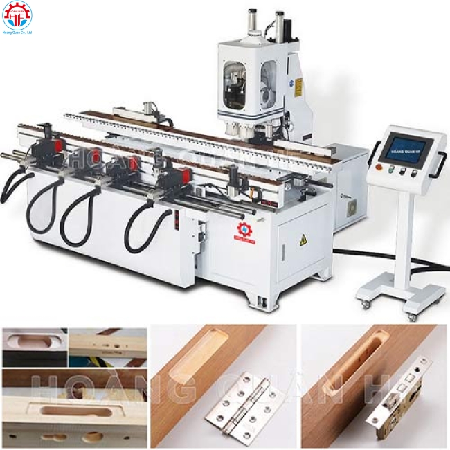 MÁY KHOAN LỖ KHOÁ BẢN LỀ CỬA CNC 4 ĐẦU HQ-4MD